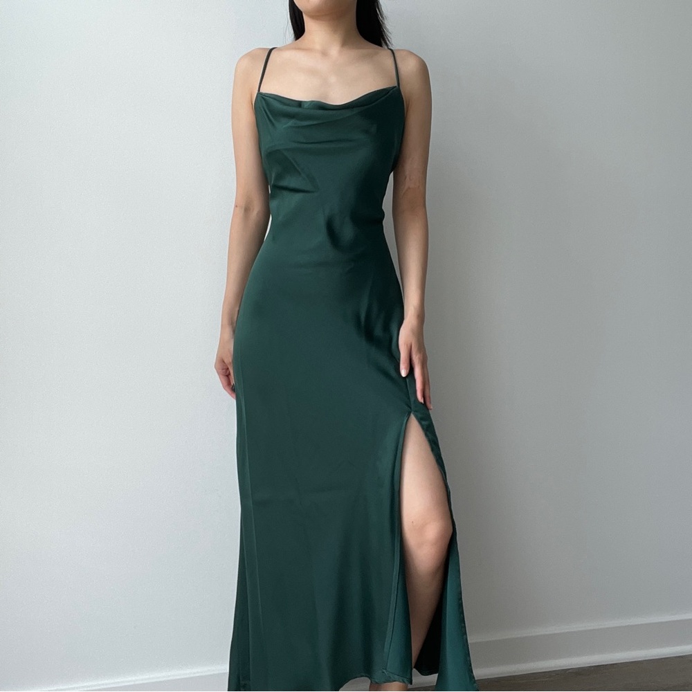 Astr The Label Gaia Midi Dress Hunter Green Size S